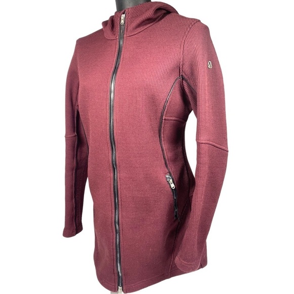 Spyder Leggy Femme Mid Weight Stryke Fleece Medium Maroon Full Zip Hooded 868264 - Picture 4 of 10